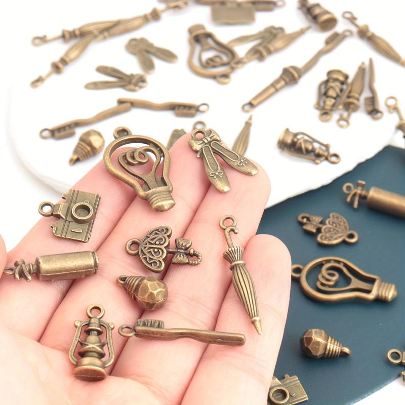 50pcs Vintage Charm Pendant Set for DIY Craft Necklace Bracelet Earring
