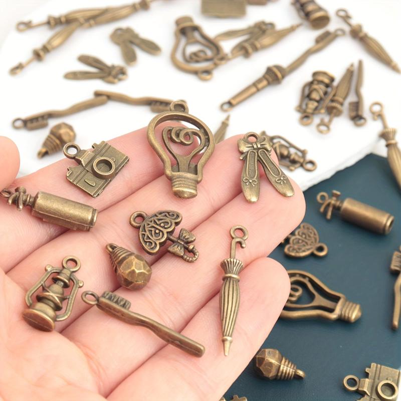 50pcs Vintage Charm Pendant Set for DIY Craft Necklace Bracelet Earring