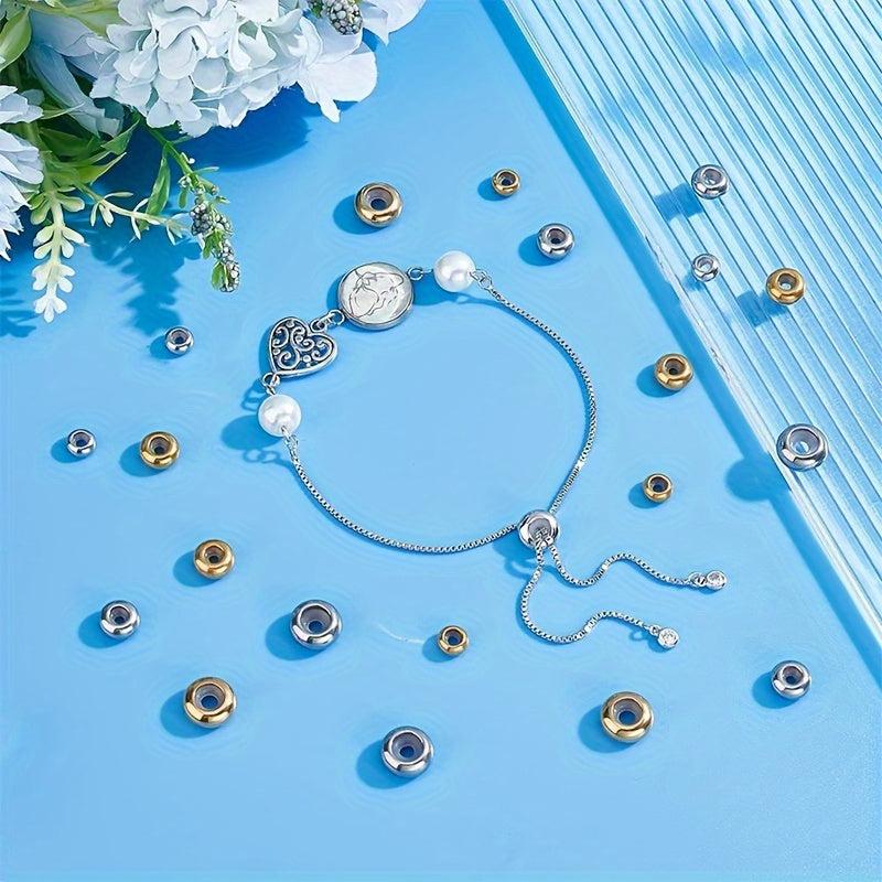 12pcs Adjustable Slide Brass Spacer Beads for Jewelry Making