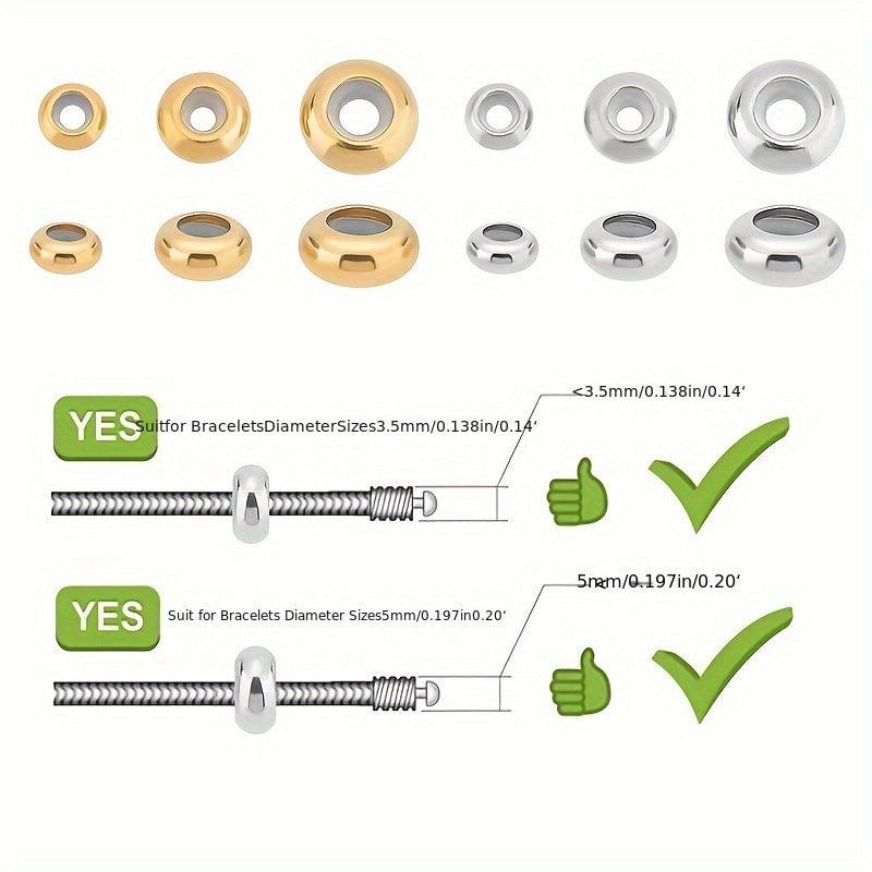 12pcs Adjustable Slide Brass Spacer Beads for Jewelry Making