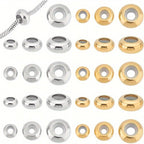 12pcs Adjustable Slide Brass Spacer Beads for Jewelry Making