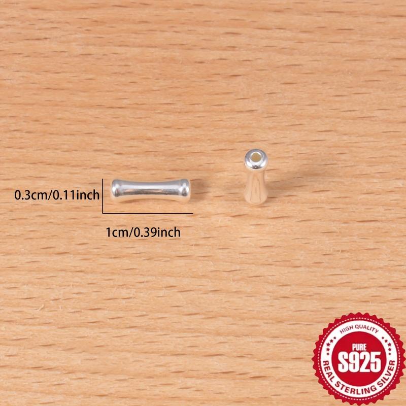 10pcs S925 Sterling Silver Bamboo Spacer Beads DIY Jewelry Accessories