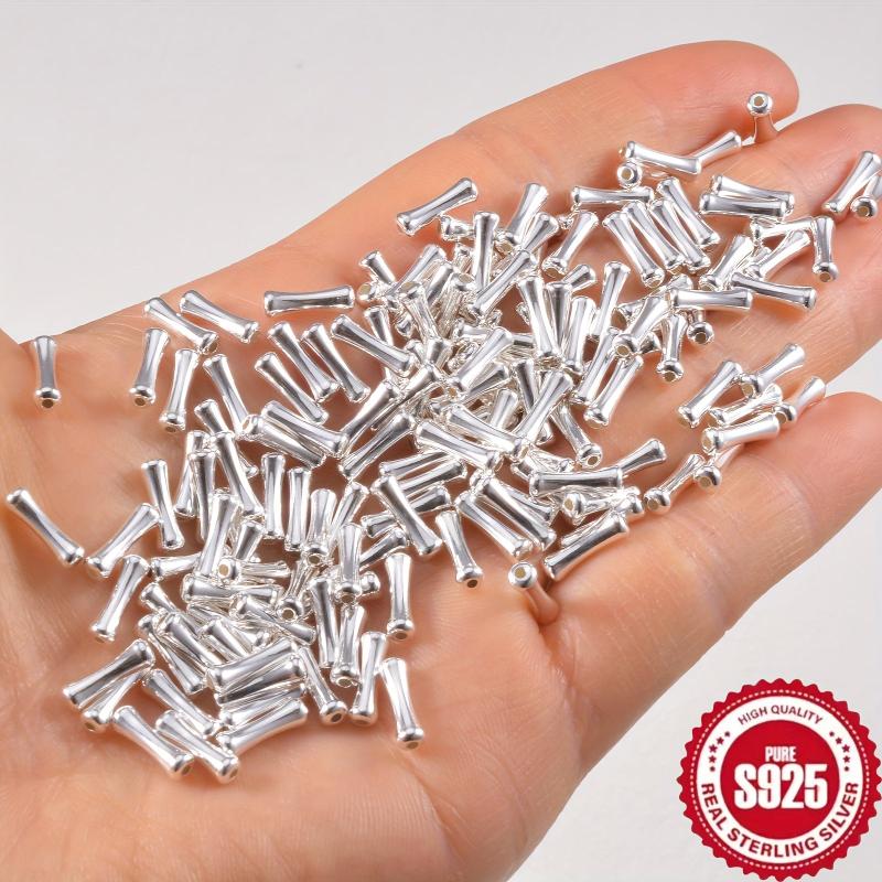 10pcs S925 Sterling Silver Bamboo Spacer Beads DIY Jewelry Accessories