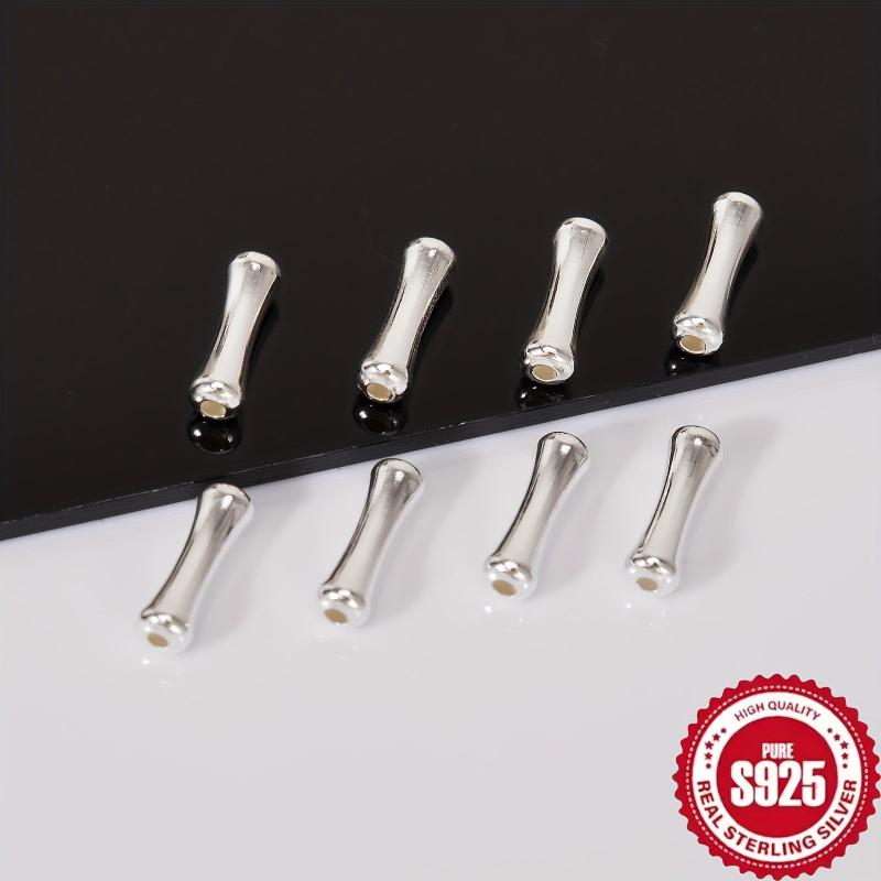 10pcs S925 Sterling Silver Bamboo Spacer Beads DIY Jewelry Accessories