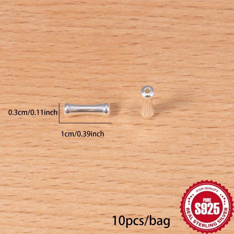 10pcs S925 Sterling Silver Bamboo Spacer Beads DIY Jewelry Accessories