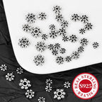 10pcs S925 Silver Floral Beads for DIY Jewelry Making