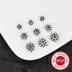 10pcs S925 Silver Floral Beads for DIY Jewelry Making