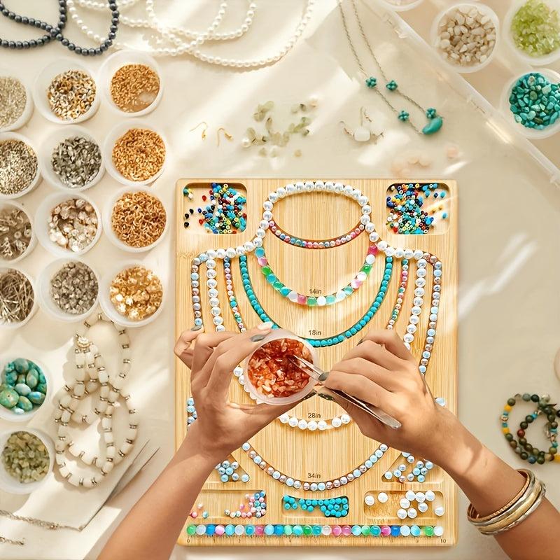 Professional Bamboo Beading Board Mat Tray for Jewelry Making