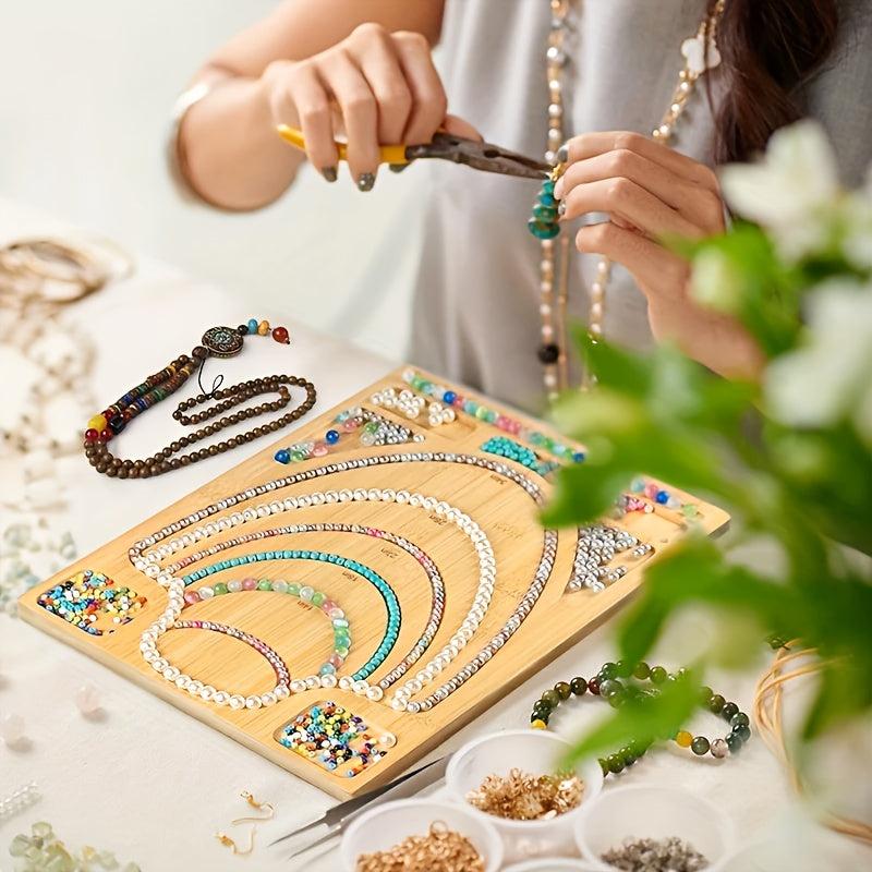 Professional Bamboo Beading Board Mat Tray for Jewelry Making