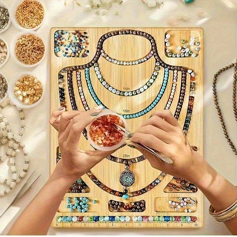 Professional Bamboo Beading Board Mat Tray for Jewelry Making