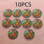 10pcs Wake N Bake Acrylic Pendants Cartoon Woman Marijuana Leaf DIY Charms