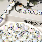 12pcs Halloween Witch Face Doll Beads Acrylic DIY Bead Assortment