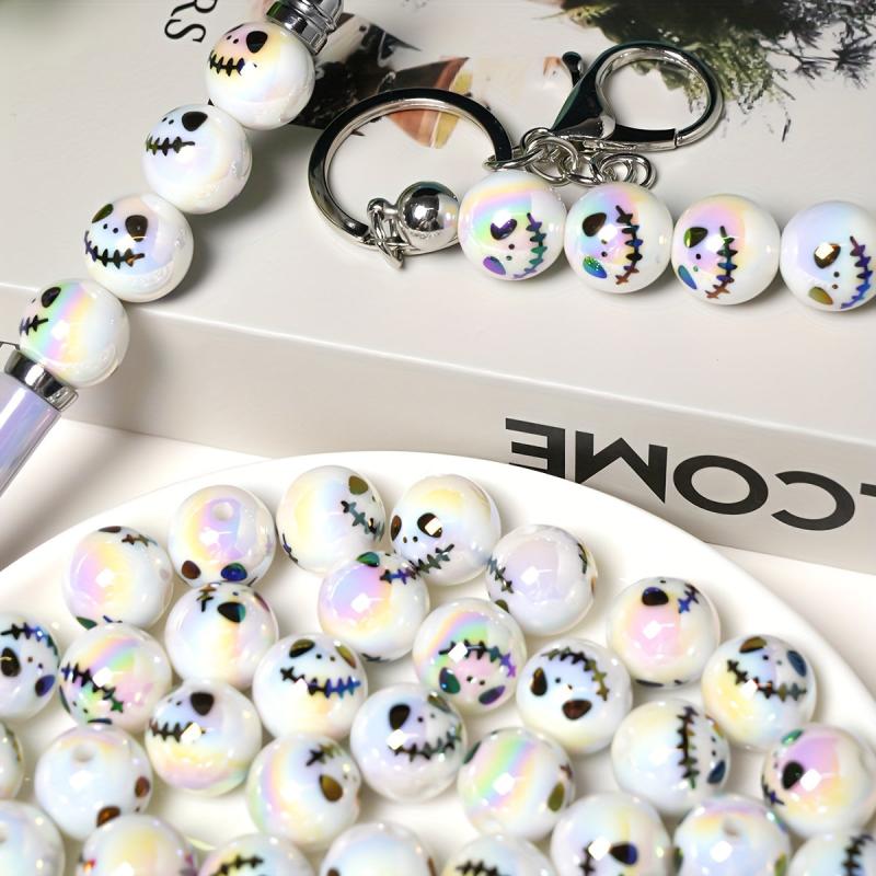 12pcs Halloween Witch Face Doll Beads Acrylic DIY Bead Assortment