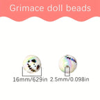 12pcs Halloween Witch Face Doll Beads Acrylic DIY Bead Assortment