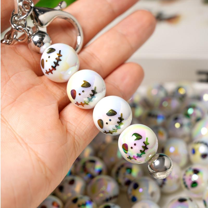 12pcs Halloween Witch Face Doll Beads Acrylic DIY Bead Assortment