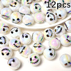 12pcs Halloween Witch Face Doll Beads Acrylic DIY Bead Assortment