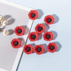 10pcs Red Flower Resin Charms for DIY Jewelry Making