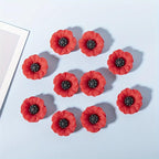 10pcs Red Flower Resin Charms for DIY Jewelry Making