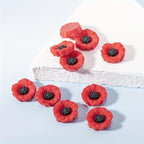 10pcs Red Flower Resin Charms for DIY Jewelry Making