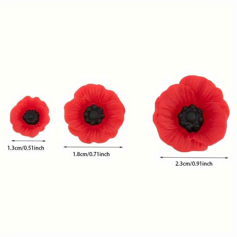 10pcs Red Flower Resin Charms for DIY Jewelry Making