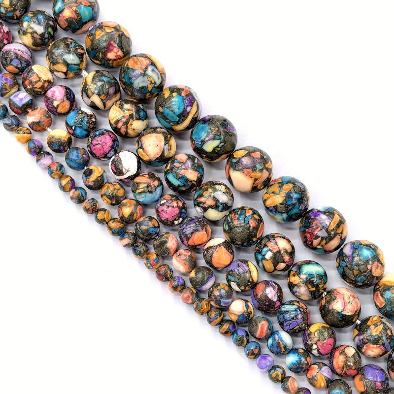 12mm Pyrite Howlite Beads for DIY Jewelry Making