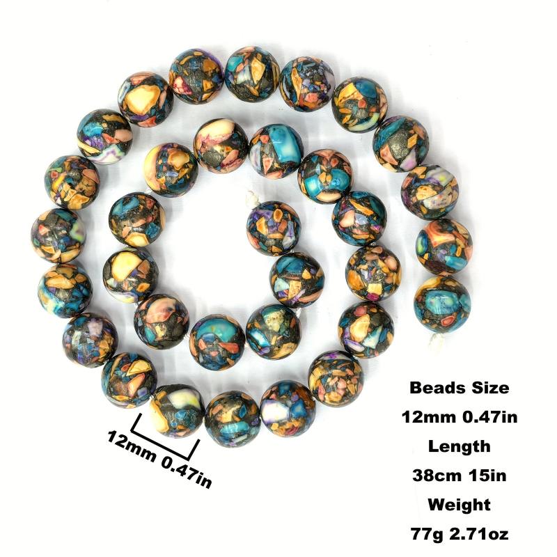 12mm Pyrite Howlite Beads for DIY Jewelry Making