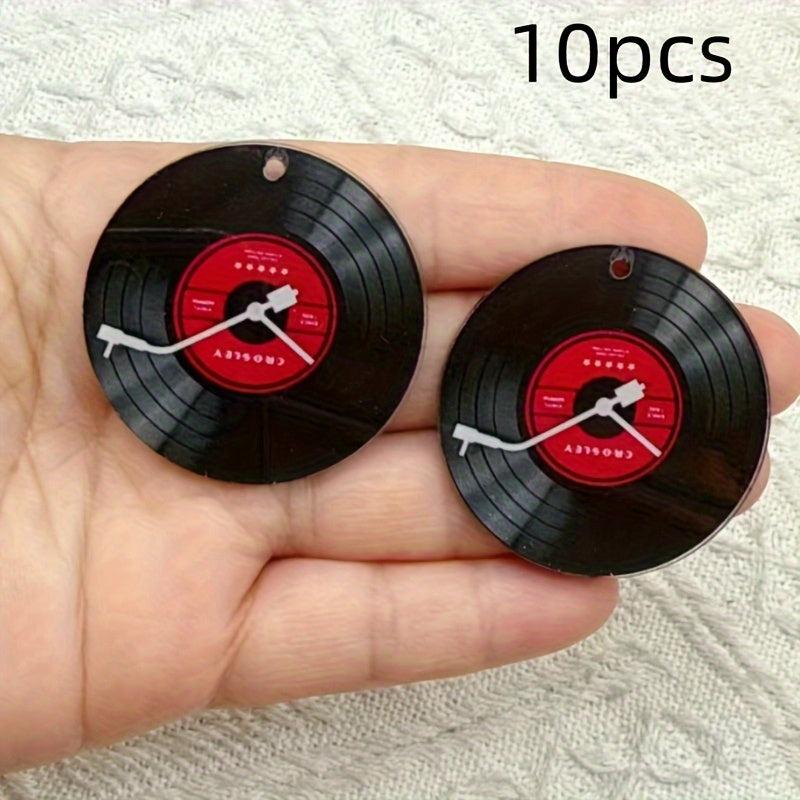10pcs Vintage Vinyl Record Acrylic Earring and Necklace Pendants
