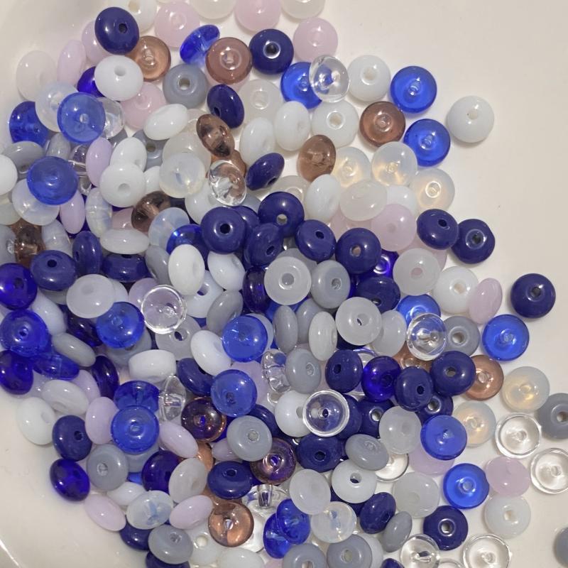 120-140pcs 3x6mm Color Glass Flying Saucer Abacus Beads DIY