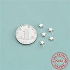 10pcs S925 Sterling Silver Spacer Beads Mini Star DIY Bracelet Jewelry Kit
