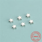10pcs S925 Sterling Silver Spacer Beads Mini Star DIY Bracelet Jewelry Kit