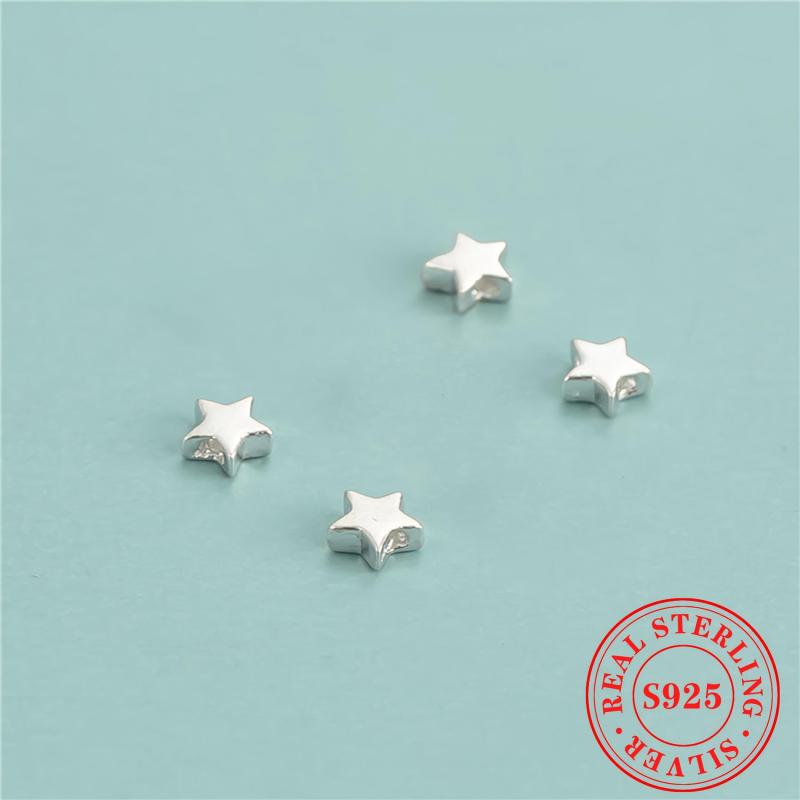 10pcs S925 Sterling Silver Spacer Beads Mini Star DIY Bracelet Jewelry Kit