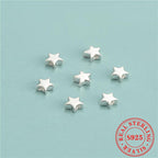 10pcs S925 Sterling Silver Spacer Beads Mini Star DIY Bracelet Jewelry Kit
