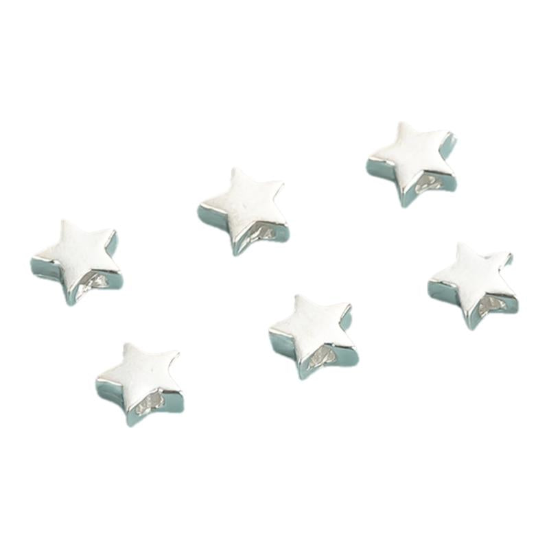 10pcs S925 Sterling Silver Spacer Beads Mini Star DIY Bracelet Jewelry Kit