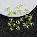 10 Pieces 3D Transparent Lily Flower Charms Set DIY Jewelry Making Pendant