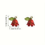 10 Pieces 3D Transparent Lily Flower Charms Set DIY Jewelry Making Pendant