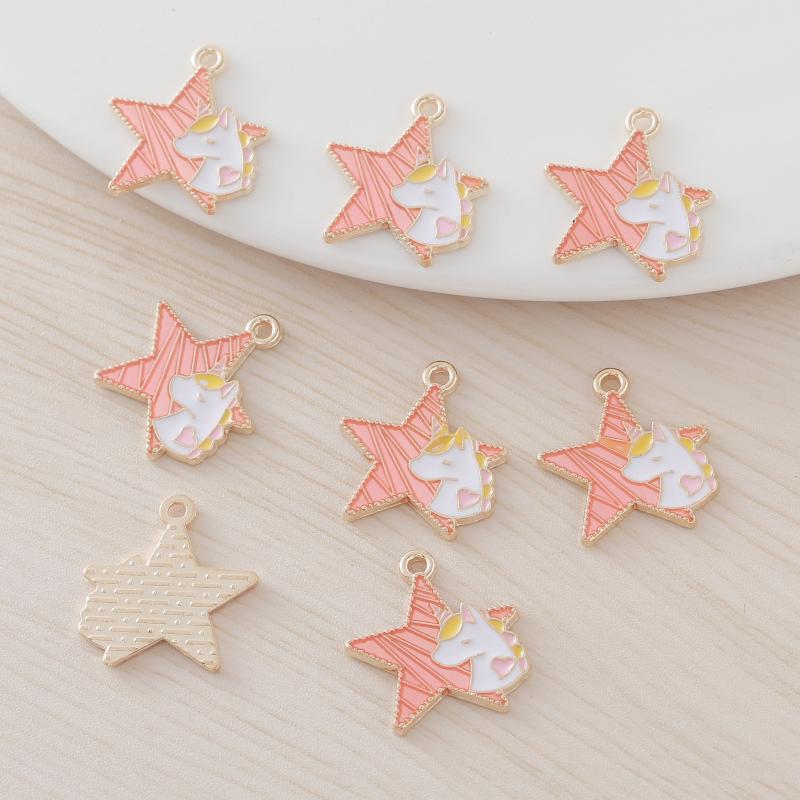 10pcs Stars and Unicorns Metal Charms for DIY Jewelry