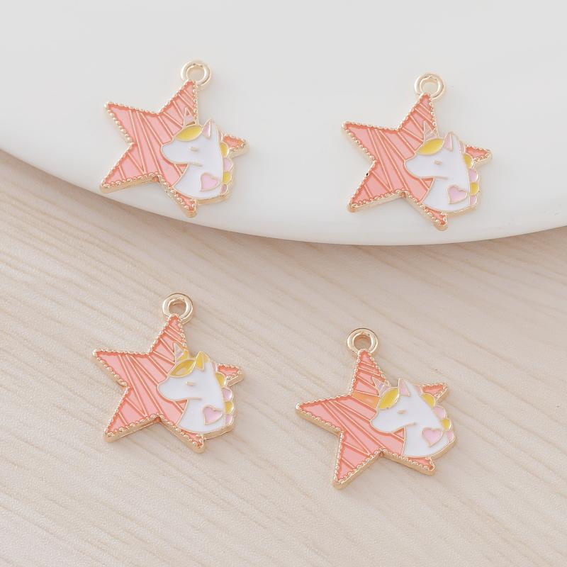10pcs Stars and Unicorns Metal Charms for DIY Jewelry