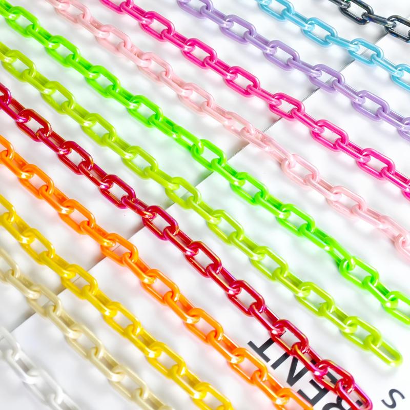 12pcs Acrylic Rainbow Chain Jewelry Making Supplies for Clothing Accessories