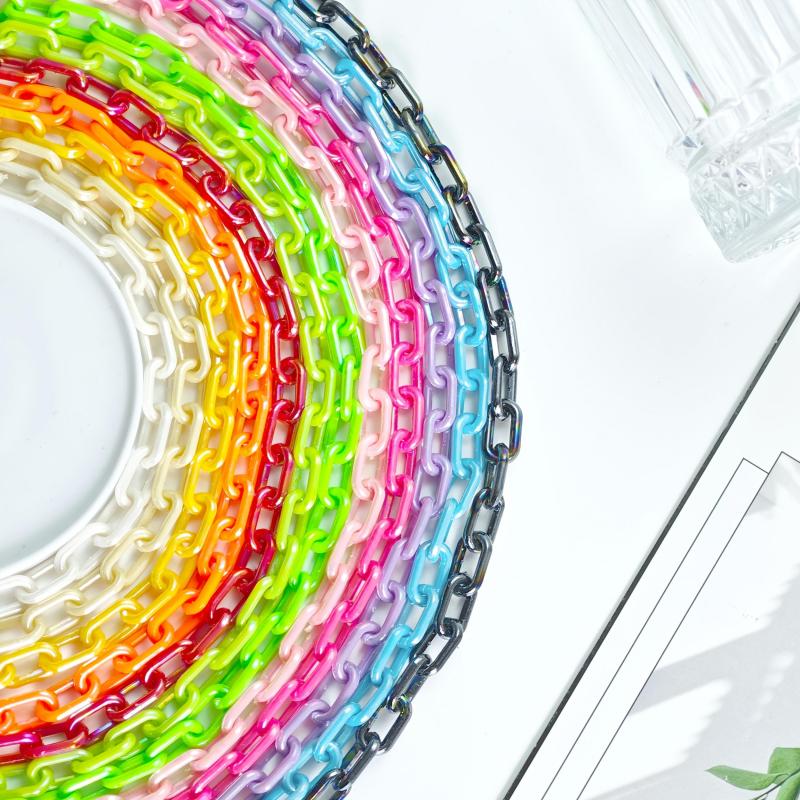 12pcs Acrylic Rainbow Chain Jewelry Making Supplies for Clothing Accessories