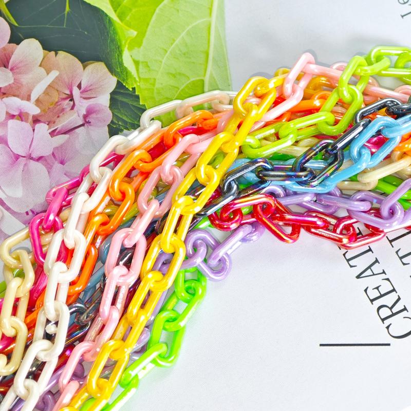 12pcs Acrylic Rainbow Chain Jewelry Making Supplies for Clothing Accessories