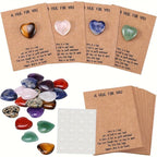 10pcs Heart Shaped Crystal Hug Cards Polished Synthetic Hug Token G