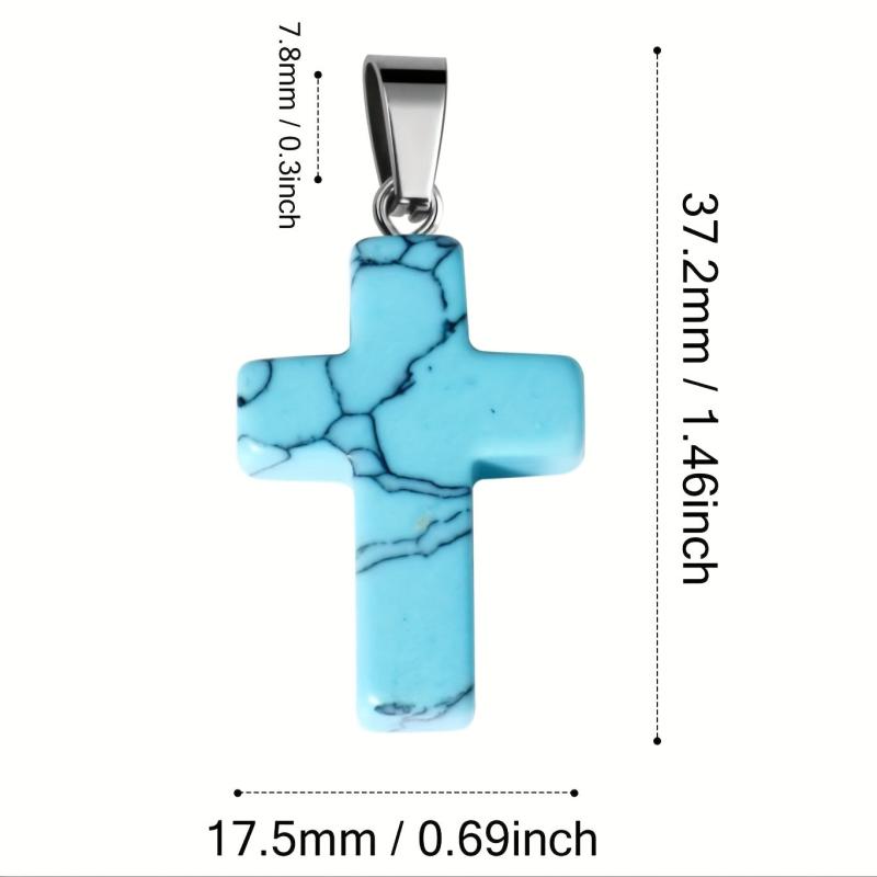 12pcs Turquoise Cross Pendants for DIY Jewelry Making