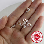 10pcs S925 Sterling Silver Clasp Pendant Charms for DIY Jewelry Making