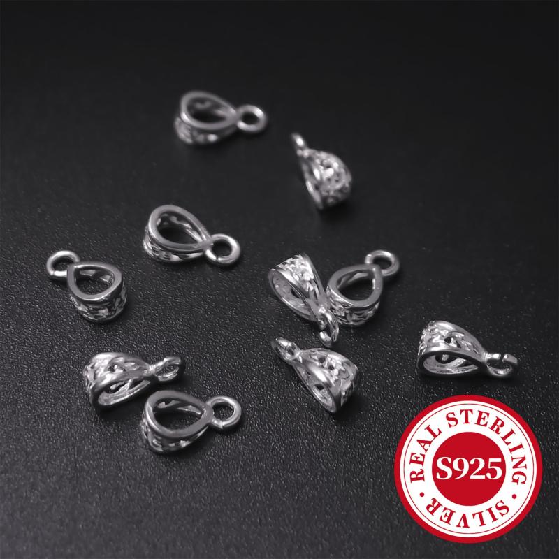 10pcs S925 Sterling Silver Clasp Pendant Charms for DIY Jewelry Making