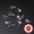 10pcs S925 Sterling Silver Clasp Pendant Charms for DIY Jewelry Making