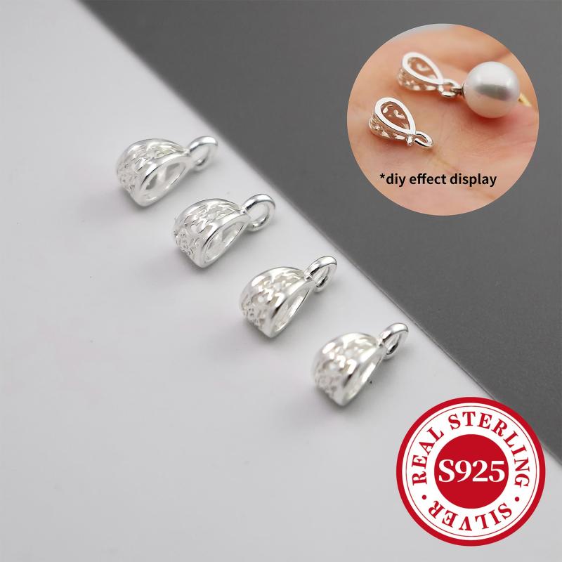 10pcs S925 Sterling Silver Clasp Pendant Charms for DIY Jewelry Making