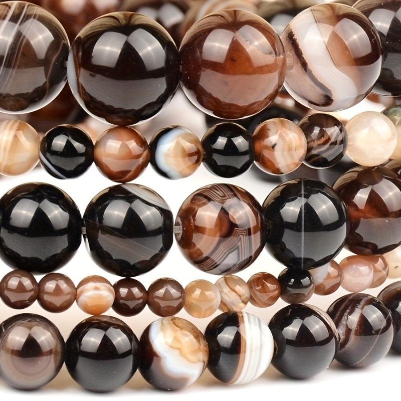 12mm Coffee Striped Agate Round Beads for DIY Bracelet and Necklace