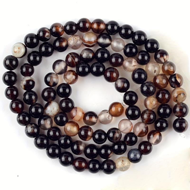 12mm Coffee Striped Agate Round Beads for DIY Bracelet and Necklace