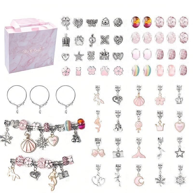 63pcs Cartoon Bead Bracelet Set Crystal Bracelet DIY Kit