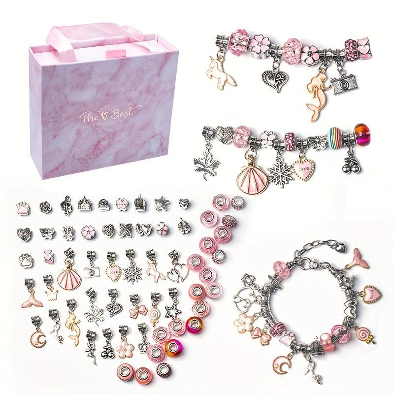 63pcs Cartoon Bead Bracelet Set Crystal Bracelet DIY Kit